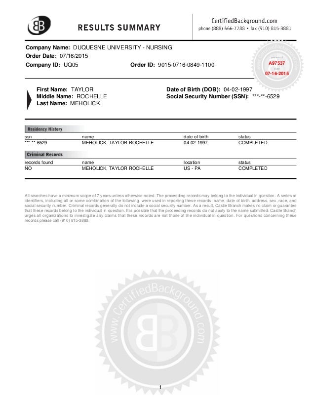 criminal background check using social security number